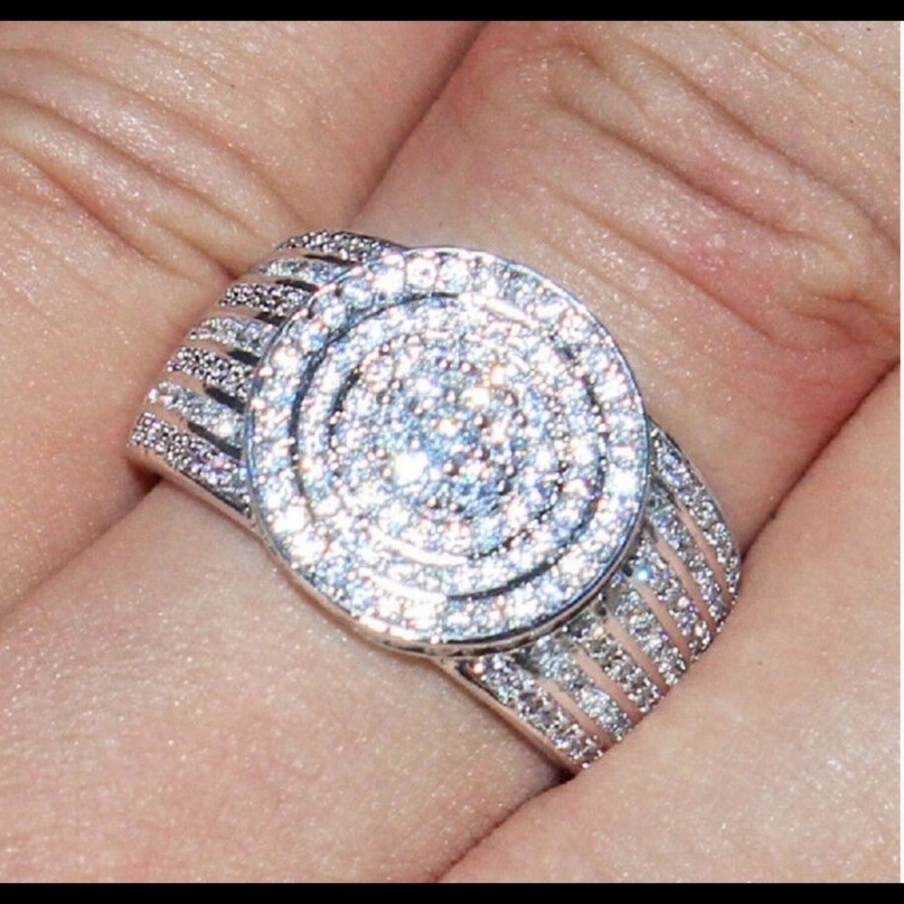 Sterling Silver cocktail ring sz10 EUC - Picture 2 of 9